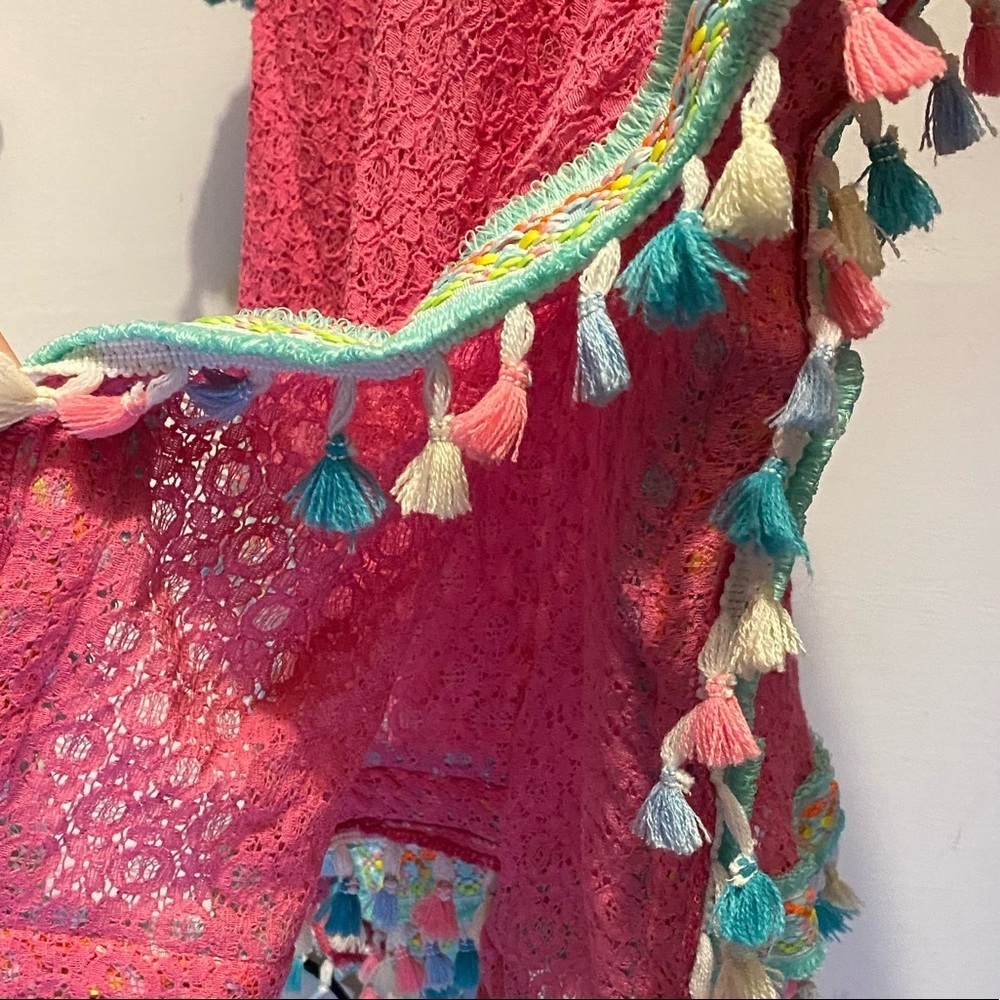 Velzera lace tasseled colorful kimono os - Picture 9 of 9